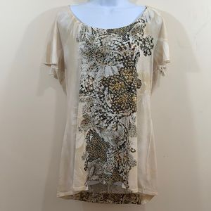 New Directions Short Sleeve Sequined Shirt  Sz XL